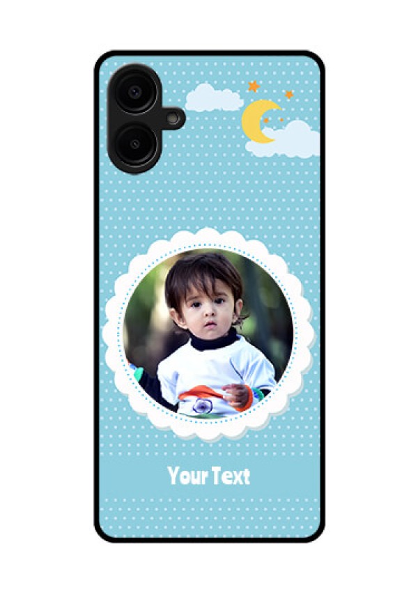 Galaxy M06 Custom Glass Phone Case - Violet Pattern Design