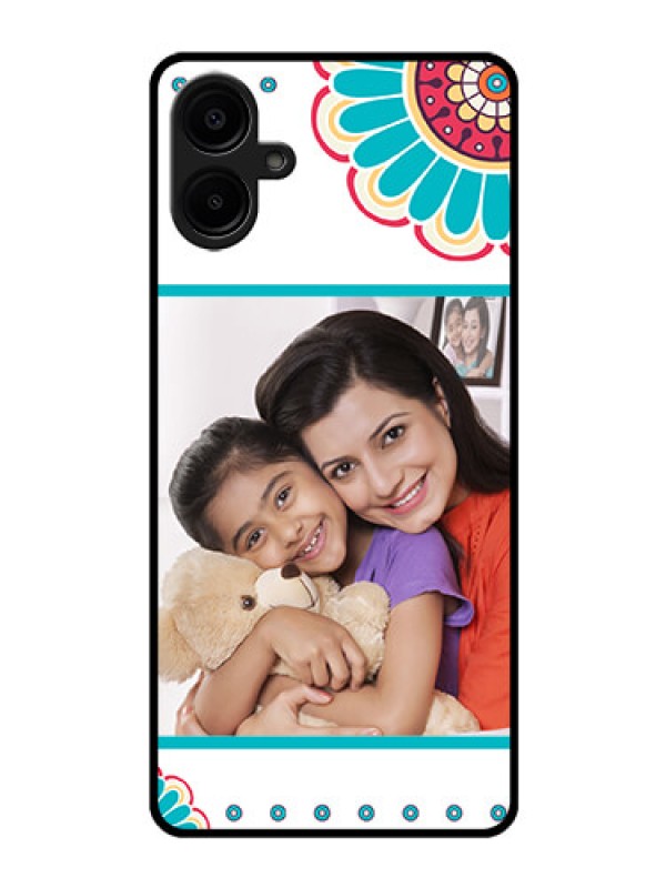 Custom Galaxy M06 Custom Glass Phone Case - Flower Design