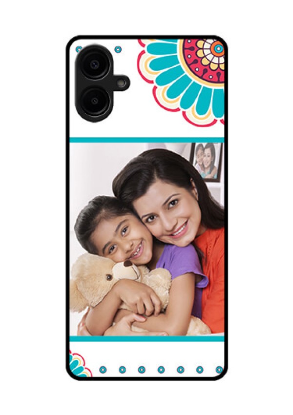 Galaxy M06 Custom Glass Phone Case - Flower Design