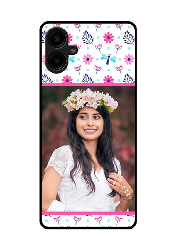 Galaxy M06 Custom Glass Phone Case - Colorful Flower Design