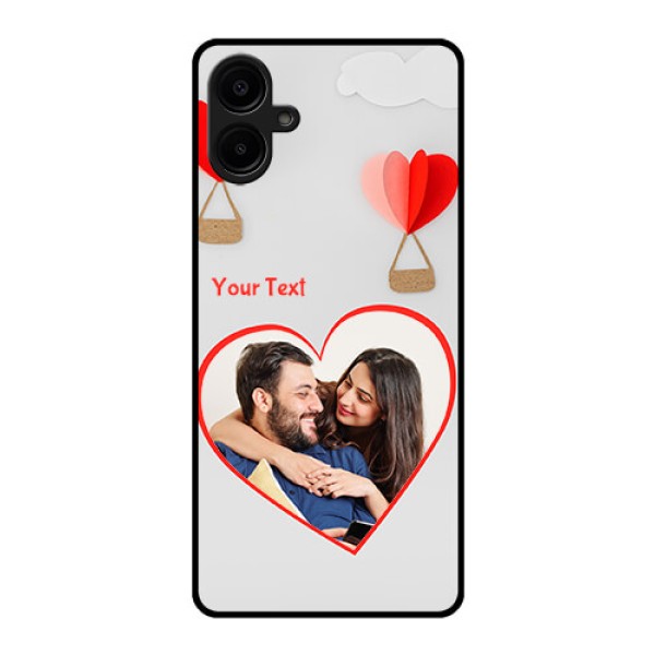 Galaxy M06 Custom Glass Phone Case - Parachute Love Design
