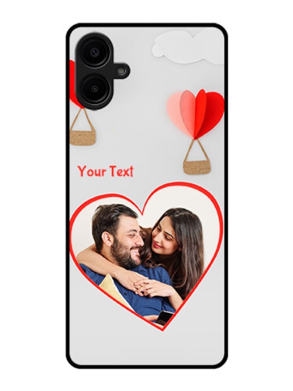 Custom Galaxy M06 Custom Glass Phone Case - Parachute Love Design