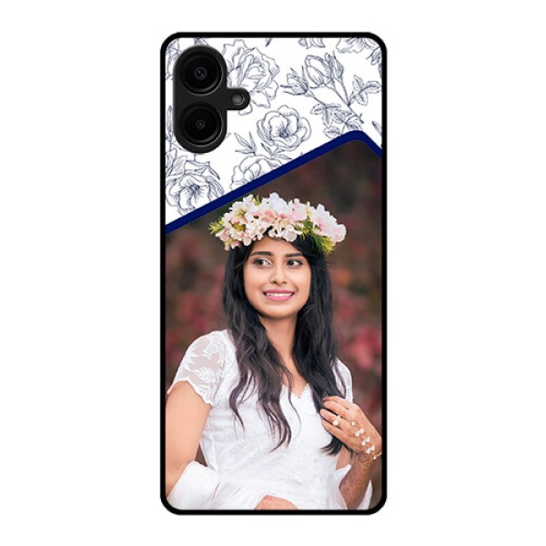 Galaxy M06 Custom Glass Phone Case - Classy Floral Design