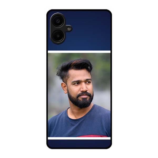 Galaxy M06 Custom Glass Phone Case - Simple Royal Blue Design Galaxy M06 Custom Glass Phone Case - Simple Royal Blue Design
