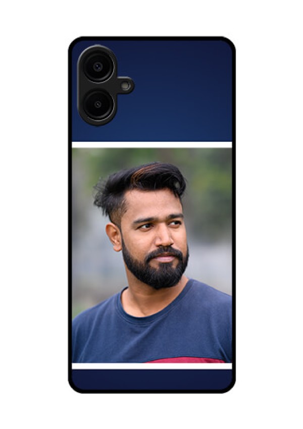 Galaxy M06 Custom Glass Phone Case - Simple Royal Blue Design