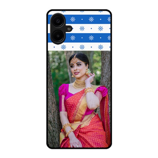 Galaxy M06 Custom Glass Phone Case - Snow Pattern Design