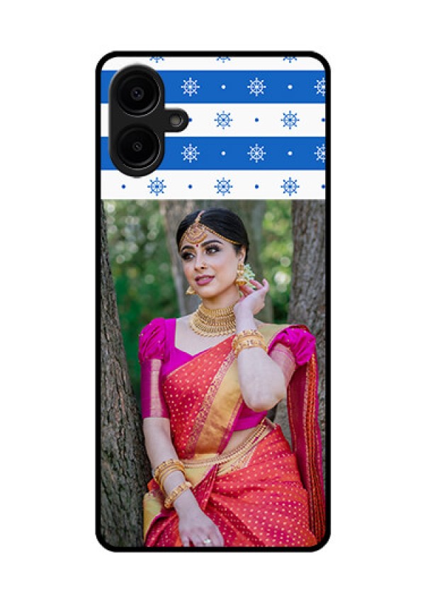 Galaxy M06 Custom Glass Phone Case - Snow Pattern Design