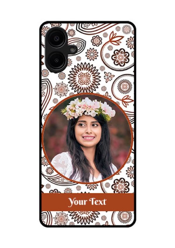 Galaxy M06 Custom Glass Phone Case - Abstract Flower Design