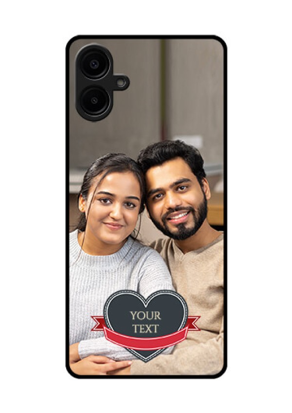 Galaxy M06 Custom Glass Phone Case - Just Married Couple Design