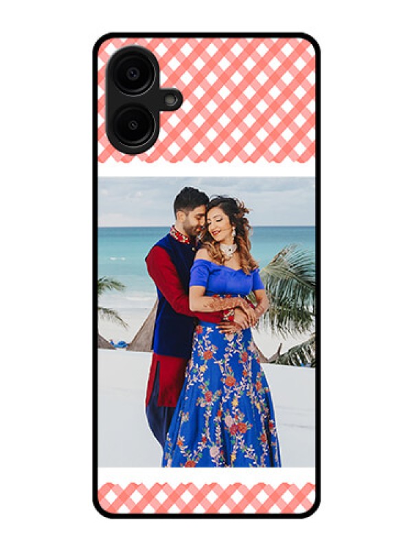 Custom Galaxy M06 Custom Glass Phone Case - Pink Pattern Design