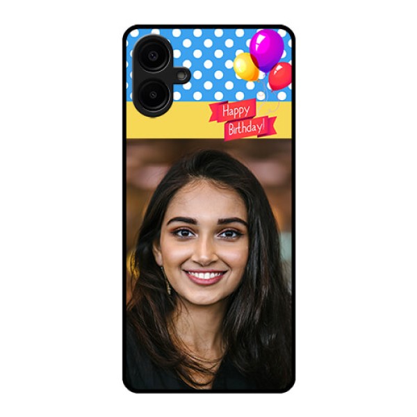 Galaxy M06 Custom Glass Phone Case - Happy Birthday Design