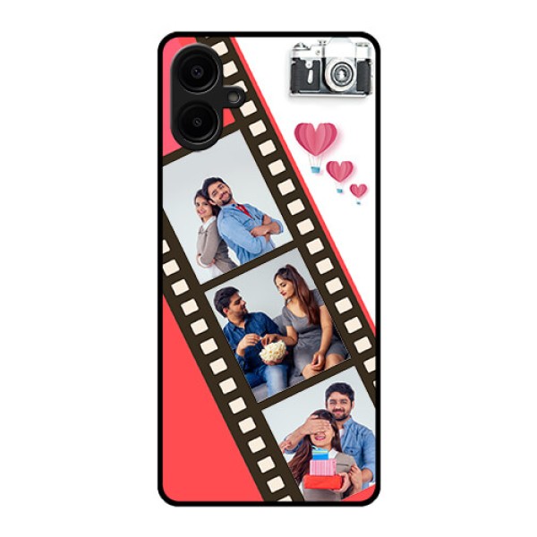 Galaxy M06 Custom Glass Phone Case - 3 Image Holder With Film Reel Galaxy M06 Custom Glass Phone Case - 3 Image Holder With Film Reel