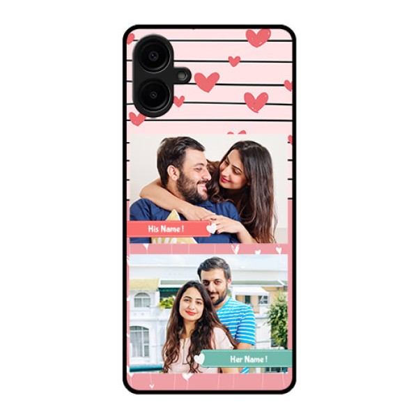 Galaxy M06 Custom Glass Phone Case - Photo With Heart Design