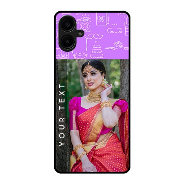 Galaxy M06 Custom Glass Phone Case - Birthday Icons Design