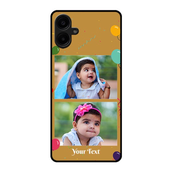 Galaxy M06 Custom Glass Phone Case - Image Holder With Birthday Celebrations Design