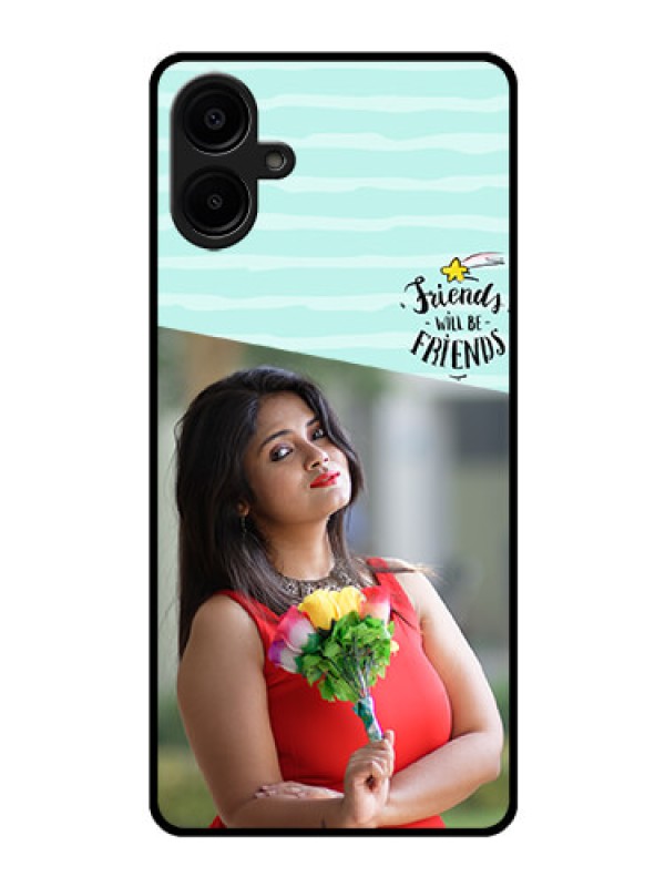 Custom Galaxy M06 Custom Glass Phone Case - Friends Picture Icon Design