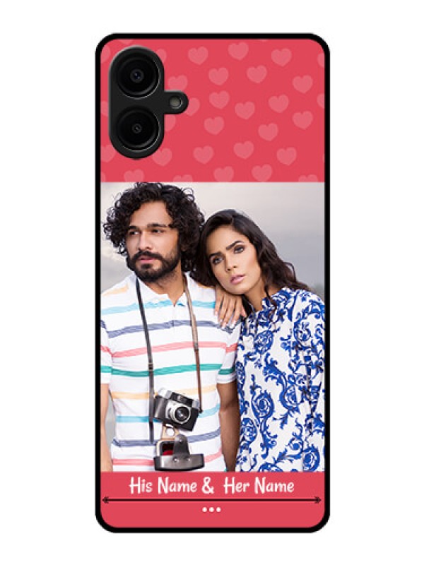 Custom Galaxy M06 Custom Glass Phone Case - Simple Love Design