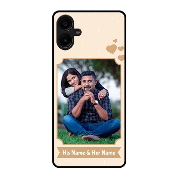 Galaxy M06 Custom Glass Phone Case - With Confetti Love Design