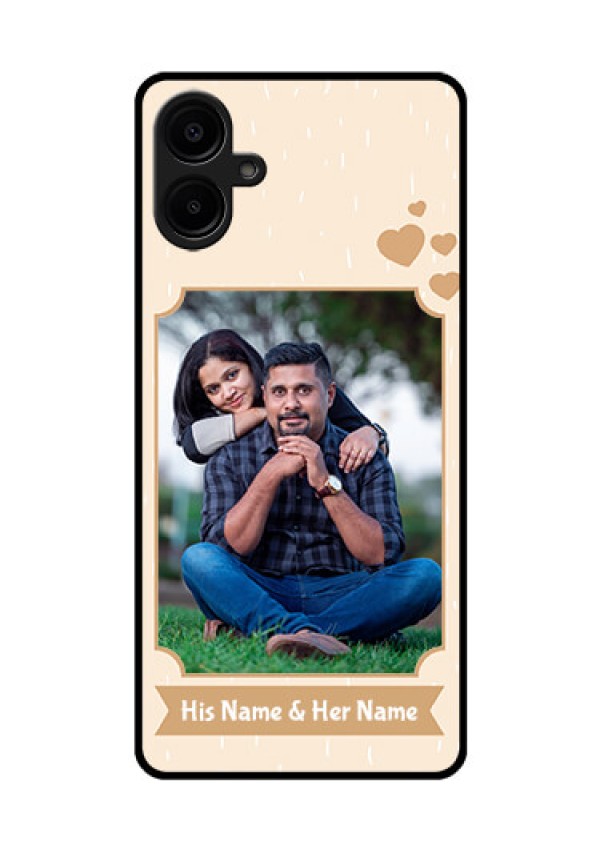 Galaxy M06 Custom Glass Phone Case - With Confetti Love Design