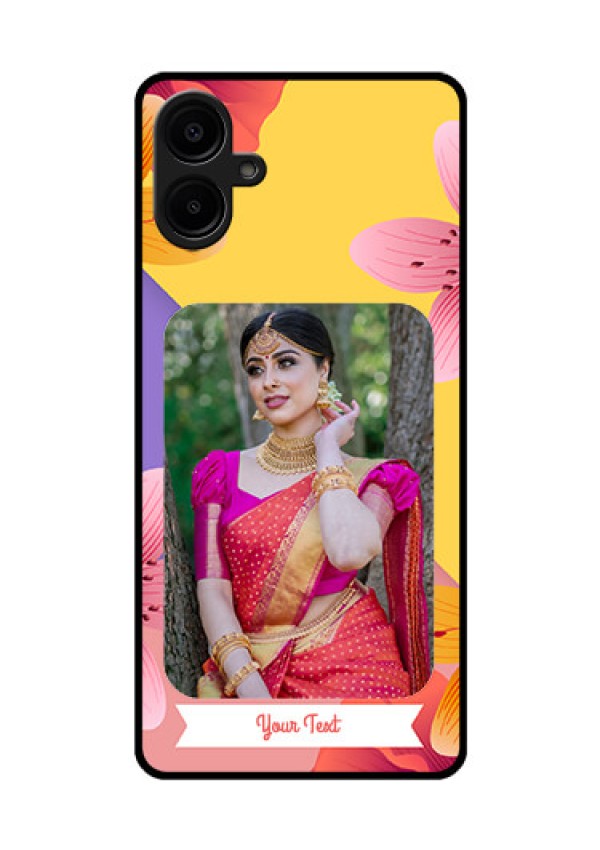 Galaxy M06 Custom Glass Phone Case - 3 Image With Vintage Floral Design