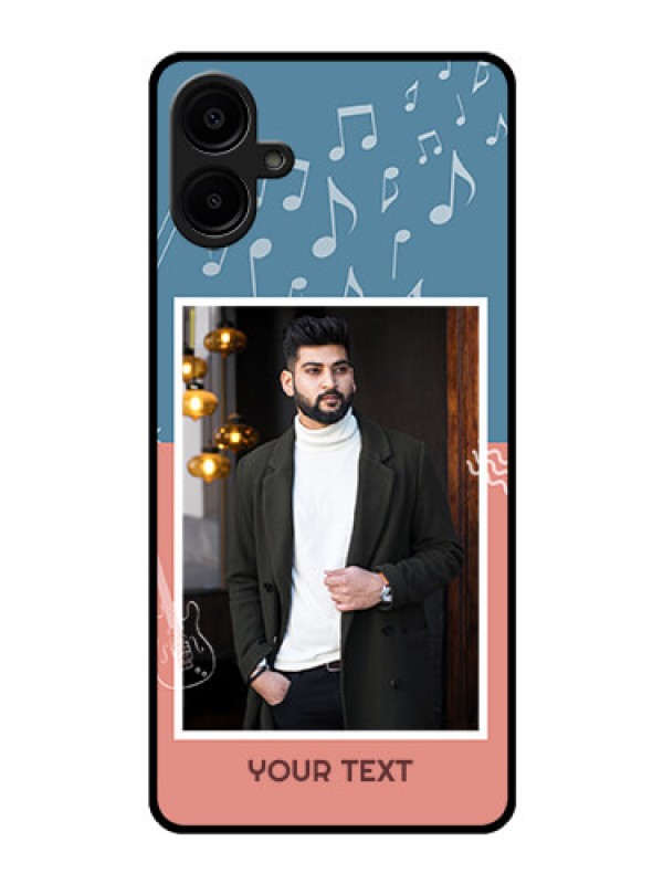 Custom Galaxy M06 Custom Glass Phone Case - With Color Musical Note Design