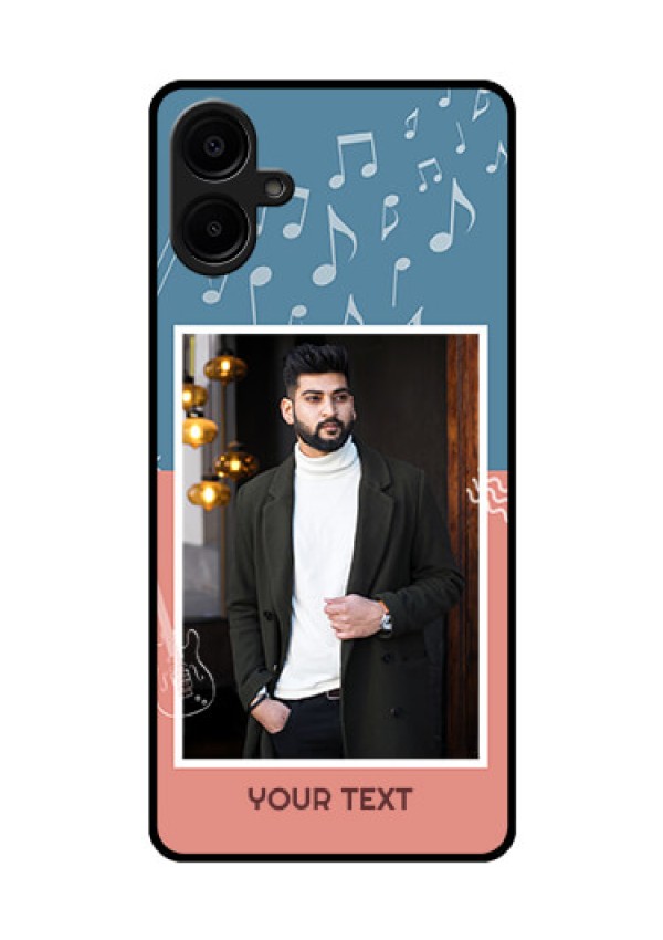 Galaxy M06 Custom Glass Phone Case - With Color Musical Note Design