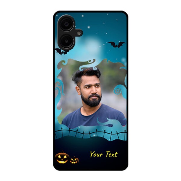 Galaxy M06 Custom Glass Phone Case - Halloween Frame Design