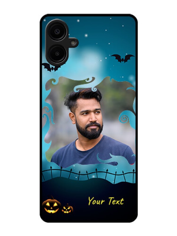 Custom Galaxy M06 Custom Glass Phone Case - Halloween Frame Design
