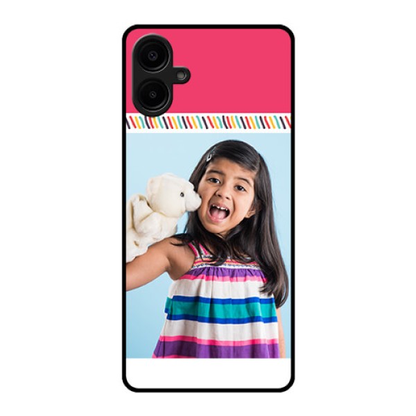 Galaxy M06 Custom Glass Phone Case - Line Art Design