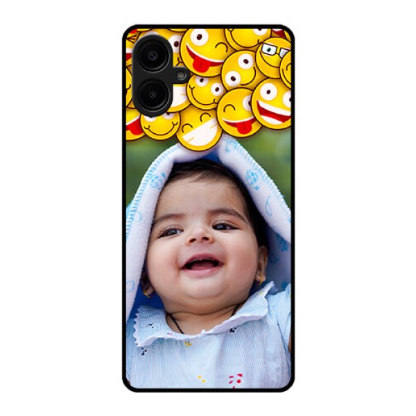 Galaxy M06 Custom Glass Phone Case - With Smiley Emoji Design
