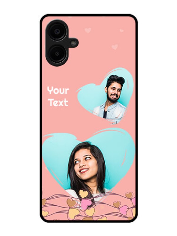 Custom Galaxy M06 Custom Glass Phone Case - Love Doodle Design