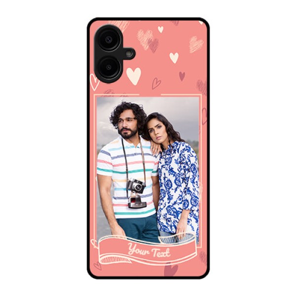 Galaxy M06 Custom Glass Phone Case - Love Doodle Art Design