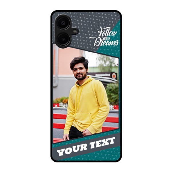 Galaxy M06 Custom Glass Phone Case - Background Pattern Design With Quote Galaxy M06 Custom Glass Phone Case - Background Pattern Design With Quote