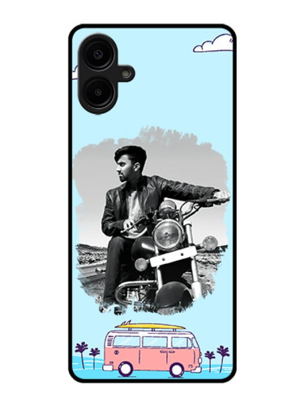 Custom Galaxy M06 Custom Glass Phone Case - Travel and Adventure Design