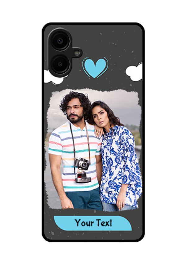 Galaxy M06 Custom Glass Phone Case - Splashes With Love Doodles Design