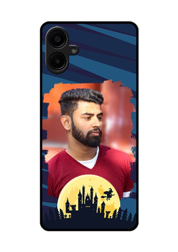 Galaxy M06 Custom Glass Phone Case - Halloween Witch Design