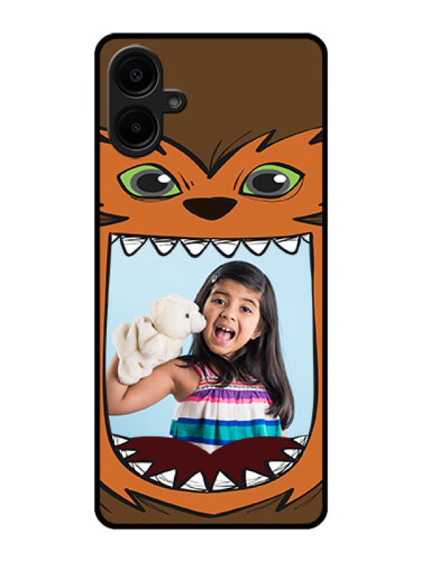 Custom Galaxy M06 Custom Glass Phone Case - Owl Monster Back Case Design