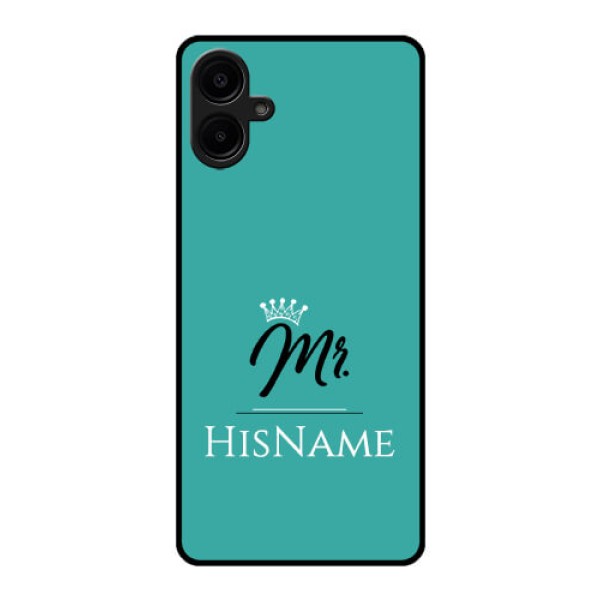 Galaxy M06 Custom Glass Phone Case - Mr With Name Design