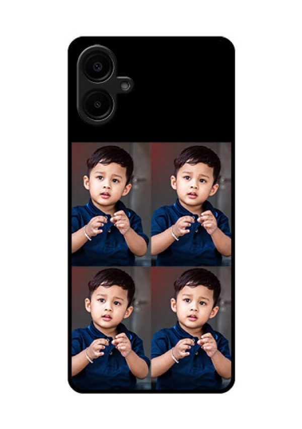 Galaxy M06 Custom Glass Phone Case - 4 Image Holder Design