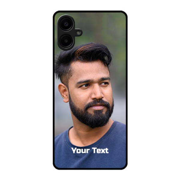 Galaxy M06 Custom Glass Phone Case - Photo With Text Design
