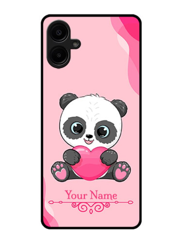 Custom Galaxy M06 Custom Glass Phone Case - Cute Panda Design