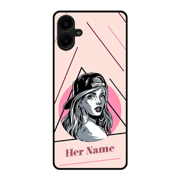 Galaxy M06 Custom Glass Phone Case - Rockstar Girl Design