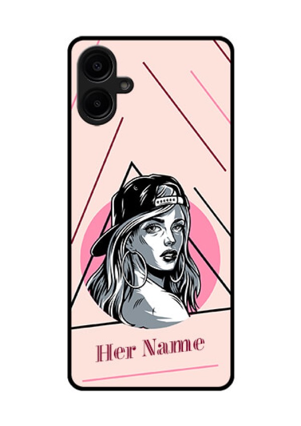 Galaxy M06 Custom Glass Phone Case - Rockstar Girl Design