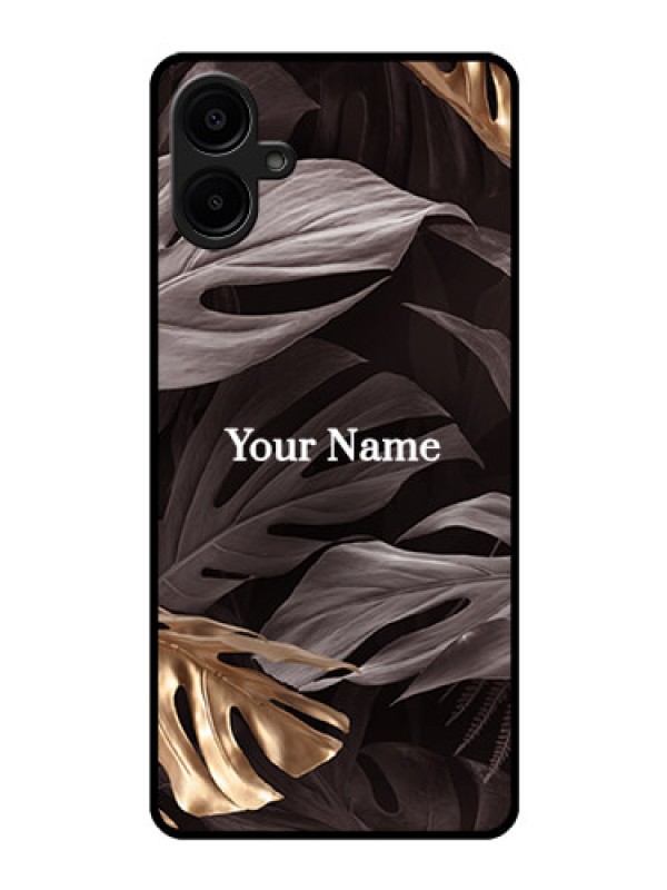 Custom Galaxy M06 Custom Glass Phone Case - Wild Leaves Digital Paint Design