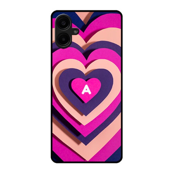 Galaxy M06 Custom Glass Phone Case - Cute Heart Pattern Design
