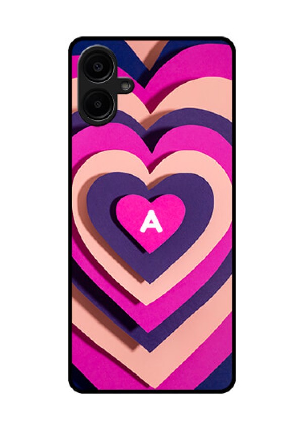 Galaxy M06 Custom Glass Phone Case - Cute Heart Pattern Design
