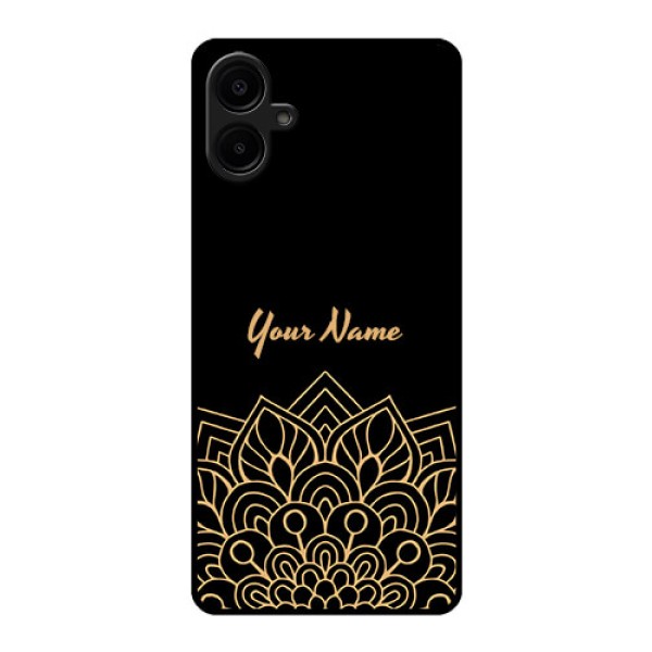 Galaxy M06 Custom Glass Phone Case - Golden Mandala Design