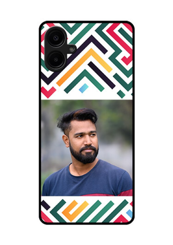 Galaxy M06 Custom Glass Phone Case - Colorful Maze Pattern Design