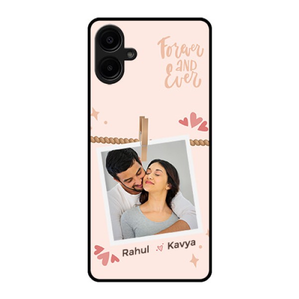 Galaxy M06 Custom Glass Phone Case - Forever And Ever Love Design