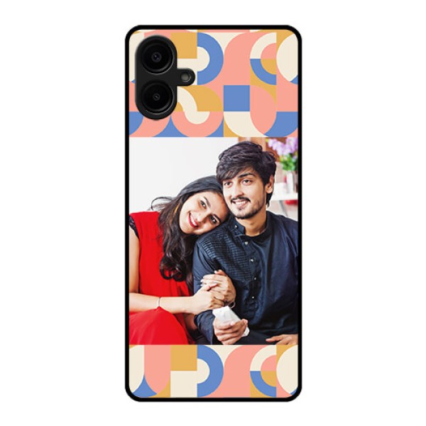 Galaxy M06 Custom Glass Phone Case - Semi - Circle Maze Pattern Design Galaxy M06 Custom Glass Phone Case - Semi - Circle Maze Pattern Design